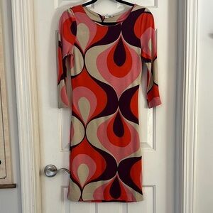 Boden mod print dress 2P pink purple